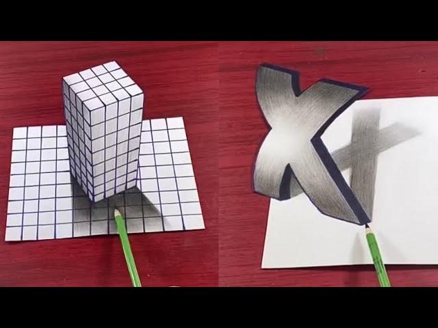 How To Draw 3D Art Floating On Paper #6