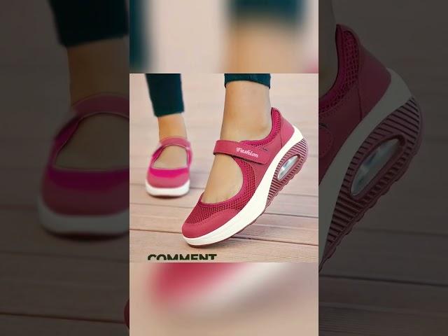 Women's Air Cushion Mesh Sneakers, Breathable Cut-out Hook & Loop Sports Shoes, Casual Walking Shoes