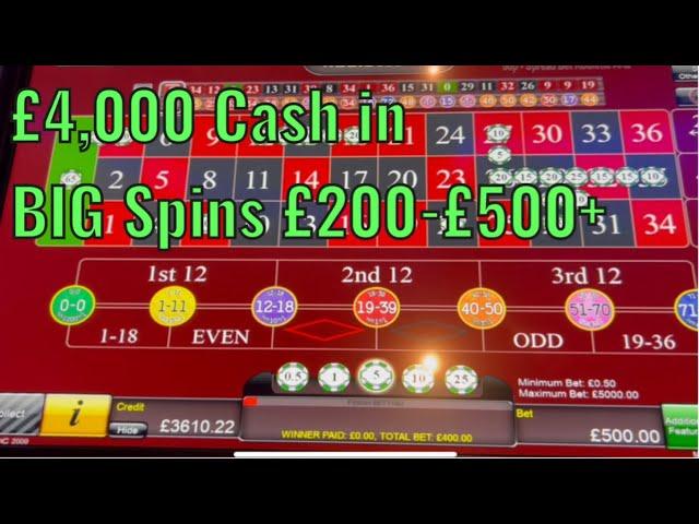 High limit Electronic Roulette from a Land based UK casino . £4,000 cash in . Cash Out ?