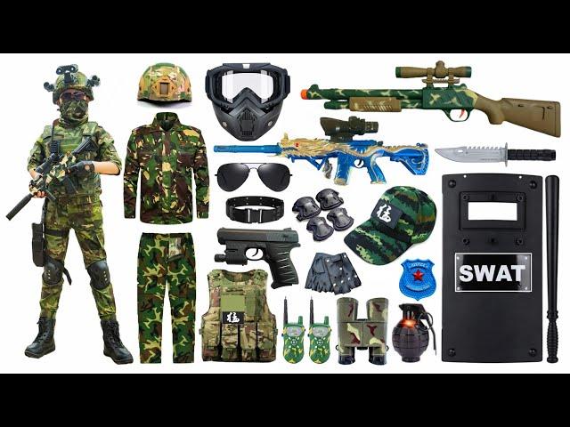 Special Police Weapons Toy set Unboxing-M416 guns, S686 Shotgun, Gas mask, Glock pistol, Dagger