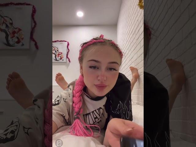 Beautiful Pink Hair Girl Teases You With Her Feet Tiktok Feet Live