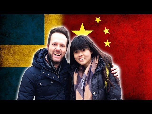 Swedish guy tries to speak Chinese, Chinese girl tries to speak Swedish - Language challenge