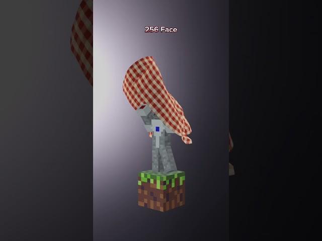 Cloth Simulation Minecraft 1 to 16384 Faces #satisfying #3danimation #cloth #simulation #physics