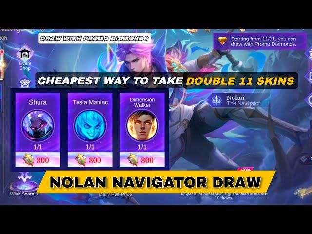 Let's Take Double 11 Skins at Cheapest Price | New Tips | NOLAN THE NAVIGATOR DRAW !!