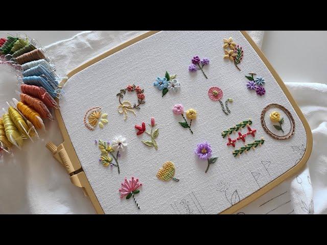 [무료도안/Free Pattern]  1편 - 30가지 기초 프랑스자수  Part1- 30 Basic embroidery