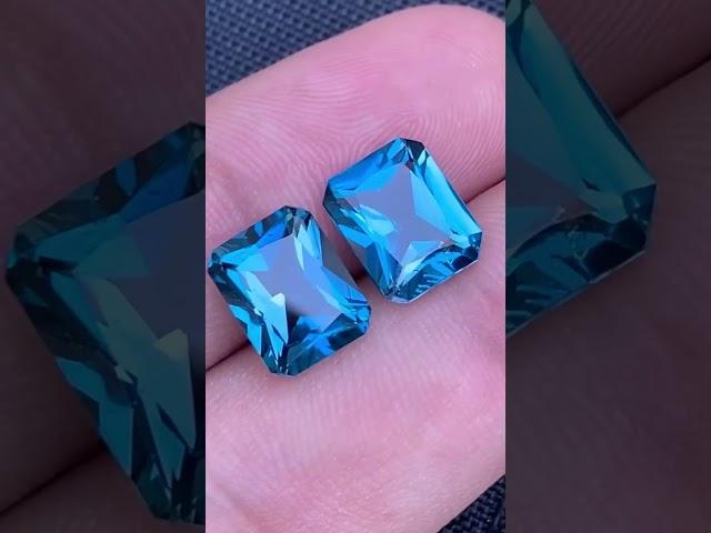 Natural London Blue topaz Pair #topazswissblue #topaz #gemstone #youtube #shorts