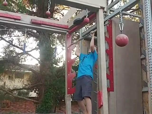 Kai Beckstrand Backyard American Ninja warrior course