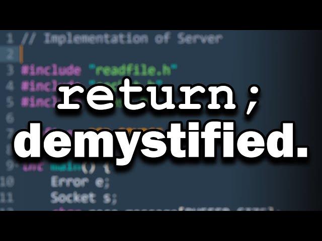 do you know how "return" works under the hood? (are you SURE?)
