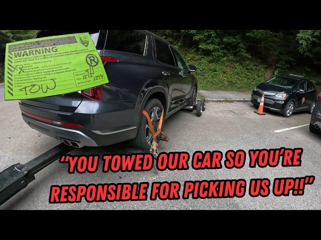 "You towed our car so you're responsible for giving us a ride!" | Illegal Parks & Winching