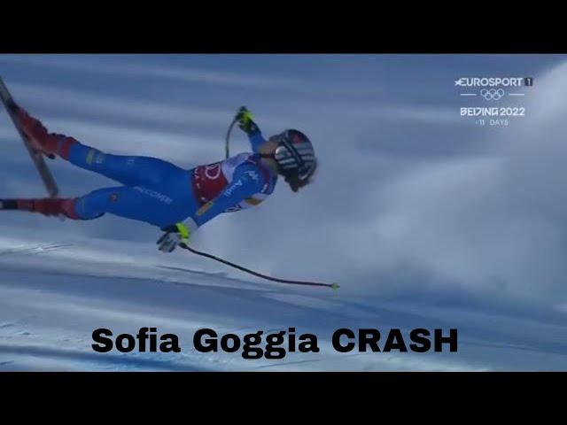 Sofia GOGGIA CRASH Super G Cortina d'Ampezzo ITA 2022