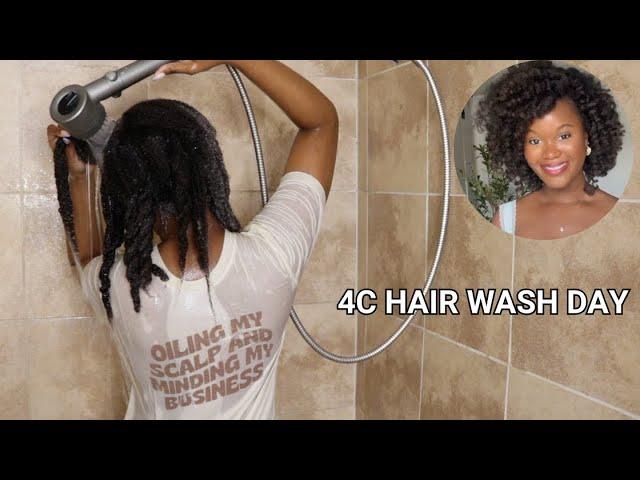 IT'S WASH DAY! LITTLE TALKING ASMR 4C NATURAL HAIR WASH DAY- Perm rod style- Relaxing