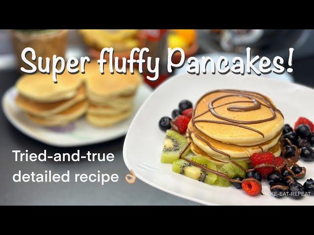 How to Make Fluffy American #Pancakes. Super delicious and beautiful Hot Cakes #pancakesrecipe!