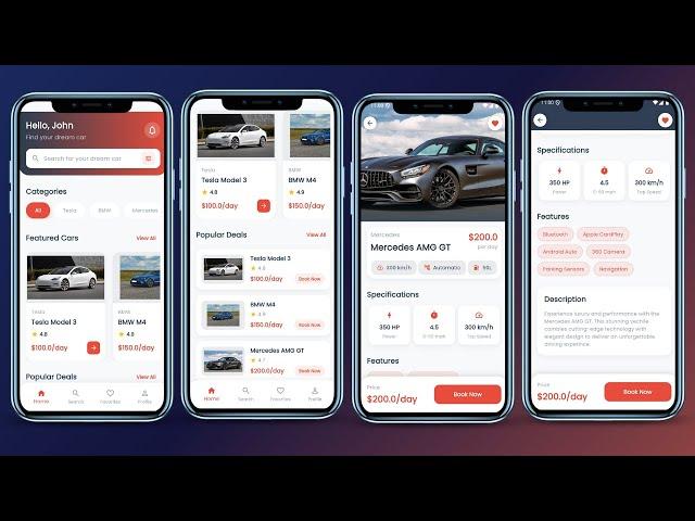 Car Rental App UI Design In Flutter - Flutter UI Design Tutorial