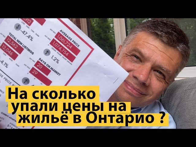 На сколько упали цены на жильё в Онтарио, Канада ?