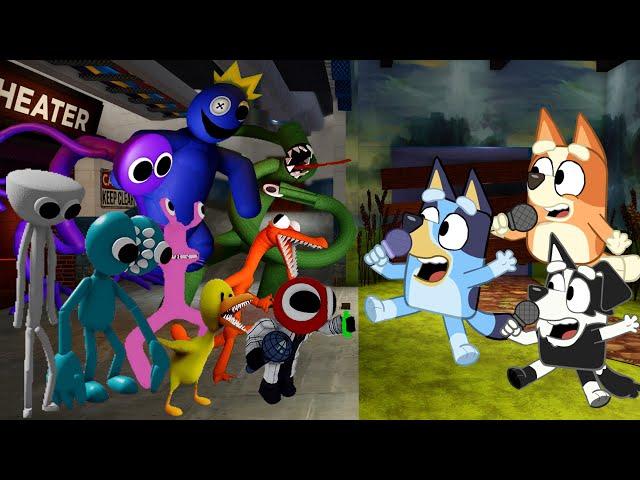 FNF Friends To Your End But Bluey x Bingo x Mackenzie Vs Rainbow Friends Sings It | Roblox Rainbow