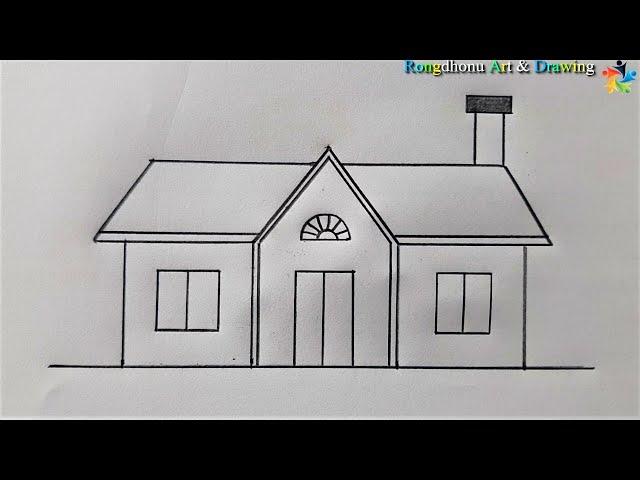 How to draw a House  Ghar Drawing  Pencil Drawing