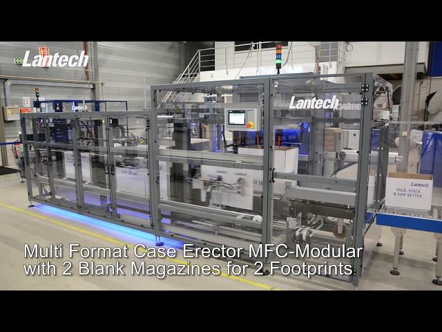 Lantech Multi Format case erector MFC 2000 Tape with 2 blank magazines for 2 footprints