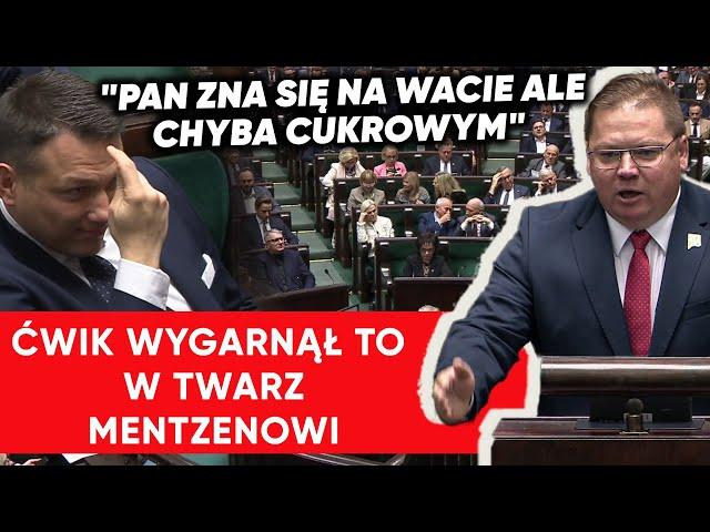 Ćwik atakuje Konfederację. Mentzen aż popukał się w głowę