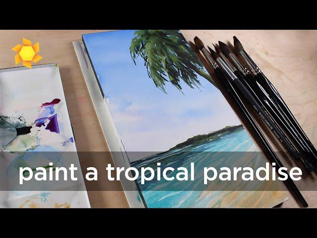 Watercolor a tropical paradise