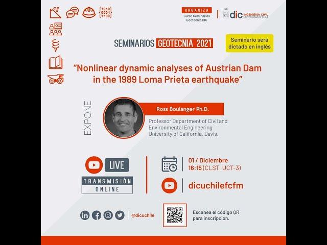 Seminario Ross Boulanger "Nonlinear dynamic analyses of Austrian Dam in the 1989 earthquake"