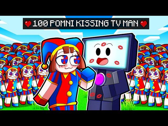 100 POMNI'S TRY TO KISS ME IN MINECRAFT!?