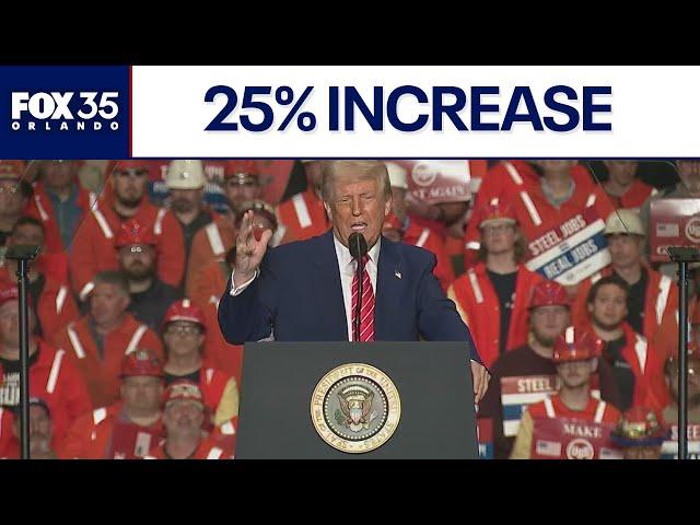 President Trump says tariffs on steel to double to 50% from 25%