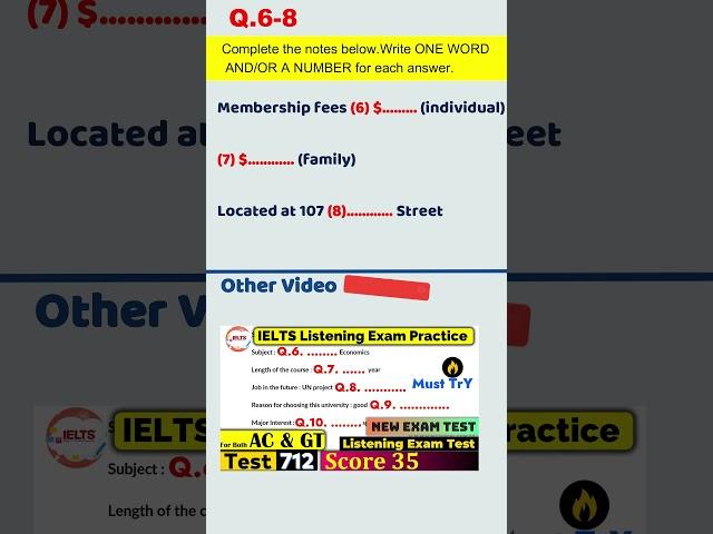 IELTS Listening | listening | ielts #exam #ielts2025 #listening