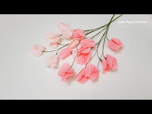 How To Make Sweet Pea Paper Flower / Craft Tutorial / Lana Paper Flowers