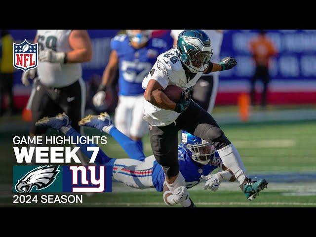 Philadelphia Eagles vs. New York Giants Game Highlights | NFL 2024 Season Week 7