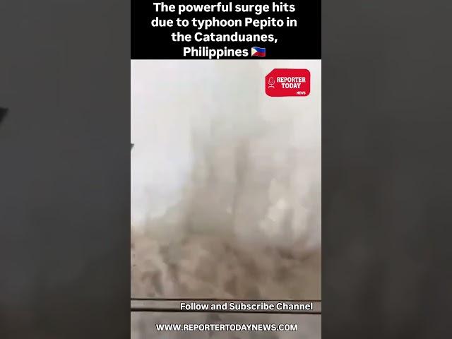 The powerful surge hits due to typhoon Pepito in the Catanduanes, Philippines 