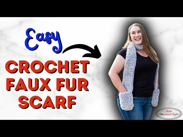 How to CROCHET a FAUX FUR SCARF with Pockets