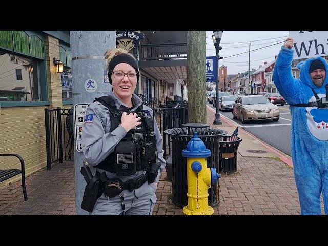 Seductive Female Cop Seeks To Keep Protesters From Being Run Over  - Shaun Porter BOONSBORO MD