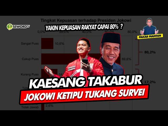 Alifurrahman: KAESANG TAKABBUR, JOKOWI TERLENA SURVEI KEPUASAN MASYARAKAT