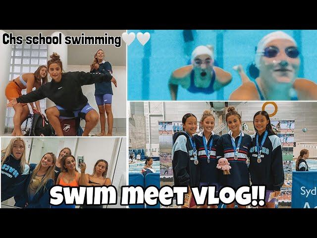 SWIM MEET VLOG!! Whats happens at a swimming meet | CHS School Swimming!!