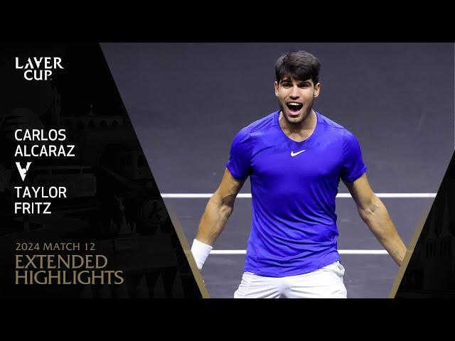 Carlos Alcaraz v Taylor Fritz Extended Highlights | Laver Cup 2024 Match 12