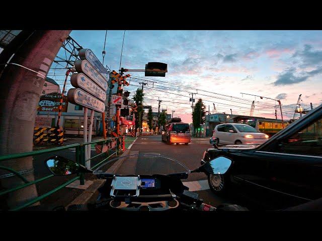 [uncut] Tokyo Motorcycle Ride to Saitama 25km Sunset Relaxing 55 mins POV