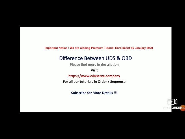 Difference Between UDS & OBD | On Board Diagnostic | Unified Diagnostic Service | Embedded World