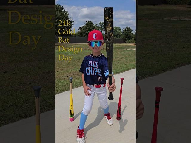 Design your own Real GOLD flake baseball bat #baseball #pencilbat #crayonbat #sportsequipment