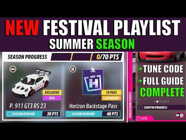 Forza Horizon 5 Summer Season - Festival Playlist Series 40 Horizon Track Day ( Guide + Tune Codes )