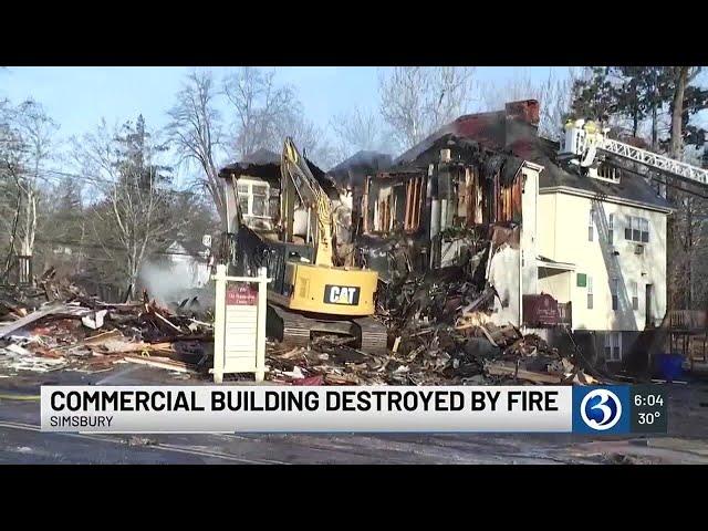 Nearly a dozen businesses impacted by fire that destroyed Simsbury building