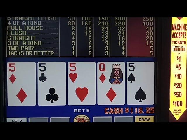 Dealt Four 5's on Bonus Poker Deluxe