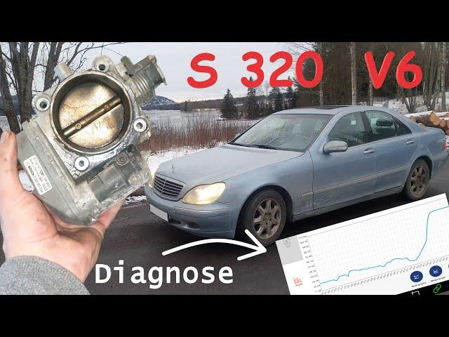 S 320 Mercedes W220 Throttle Body Clean , Diagnose , Removal Test P2119 P0638 P0121