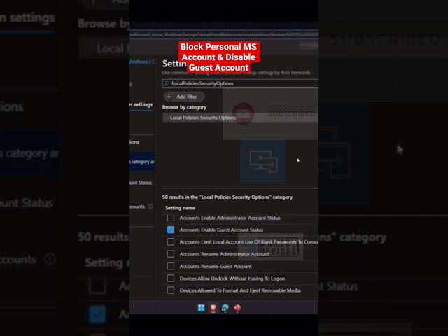Block personal Microsoft account login and Disable Guest account #msintune #intune #htmdcommunity