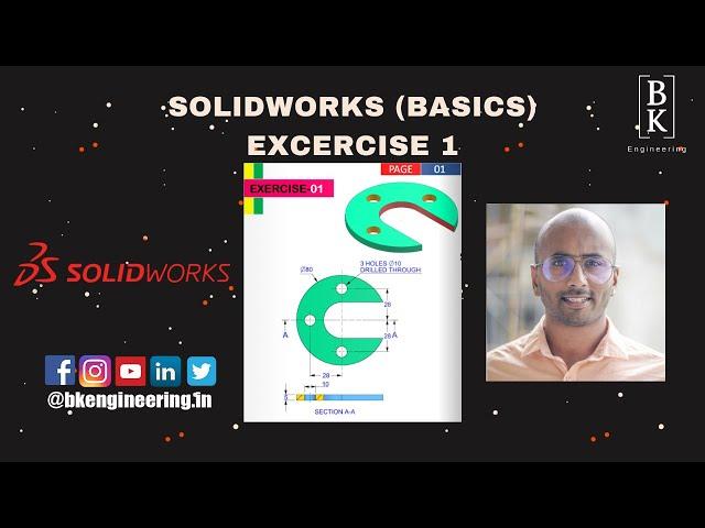 Solidworks Basic Exercise 1 | Mechanical Engineering | CAD | For Beginners | BK Engineering
