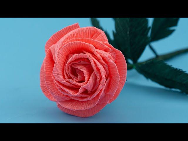 Twisted Rose using Crepe Paper | Paper Flower Making | Crepe Paper Flower