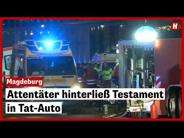 Magdeburg: Attentäter hinterließ Testament in Tat-Auto