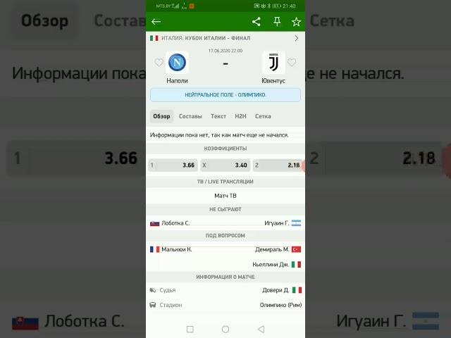 Наполи - Ювентус 1-0(с.п.)/Финал кубка Италии/зашло!