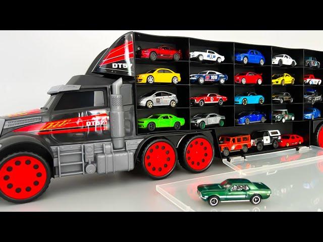 Car transporter with small cars metal from welly video