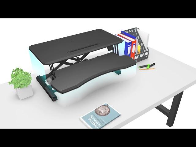 Electric Height Adjustable 37.4" Sit-Stand Desk Converter PrimeCables®