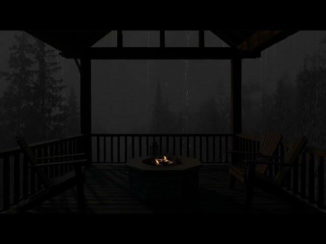 Dark night with the sound of rain and fire - Perfect sound for sleeping tonight